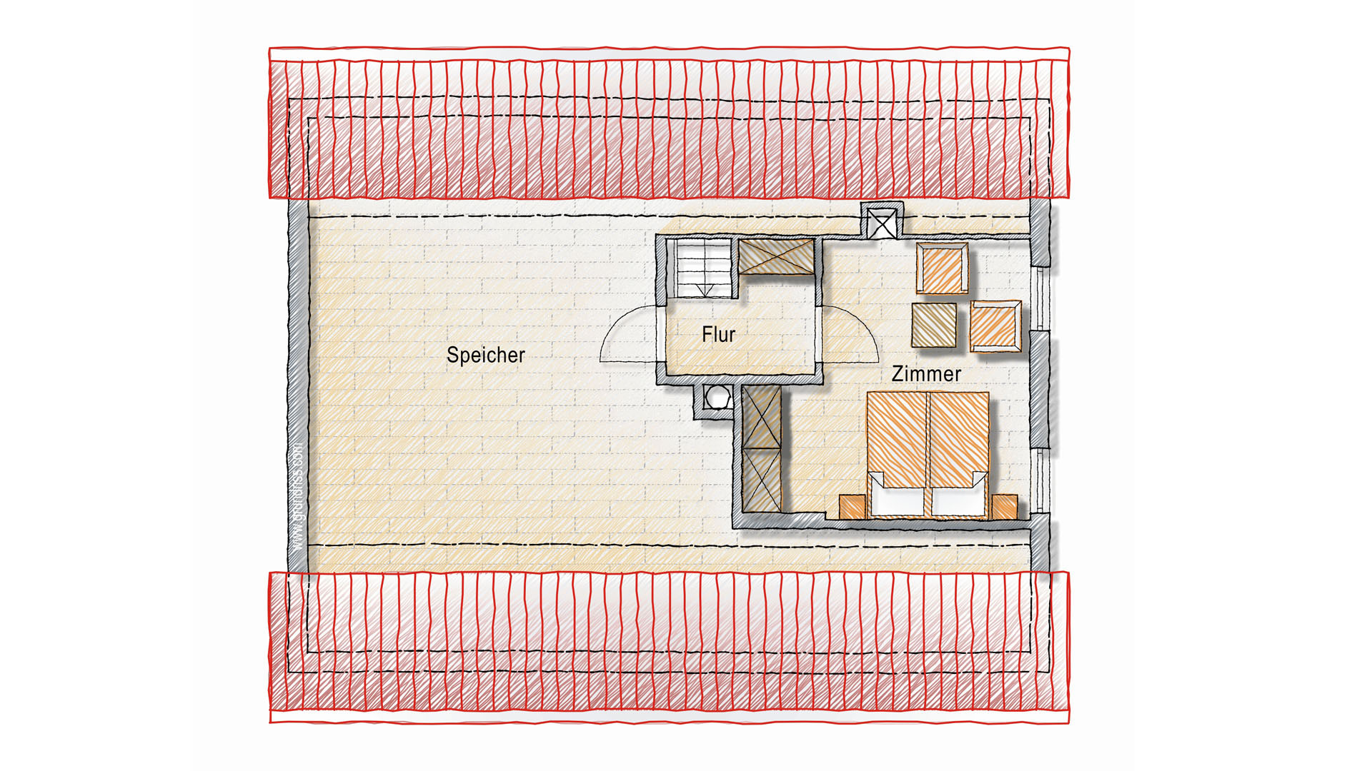 Eckenhagen: Gutbürgerliches, gemütliches Fachwerkhaus mit Garten, Dachgeschoss mit “Reservezimmer” 16,7 m²